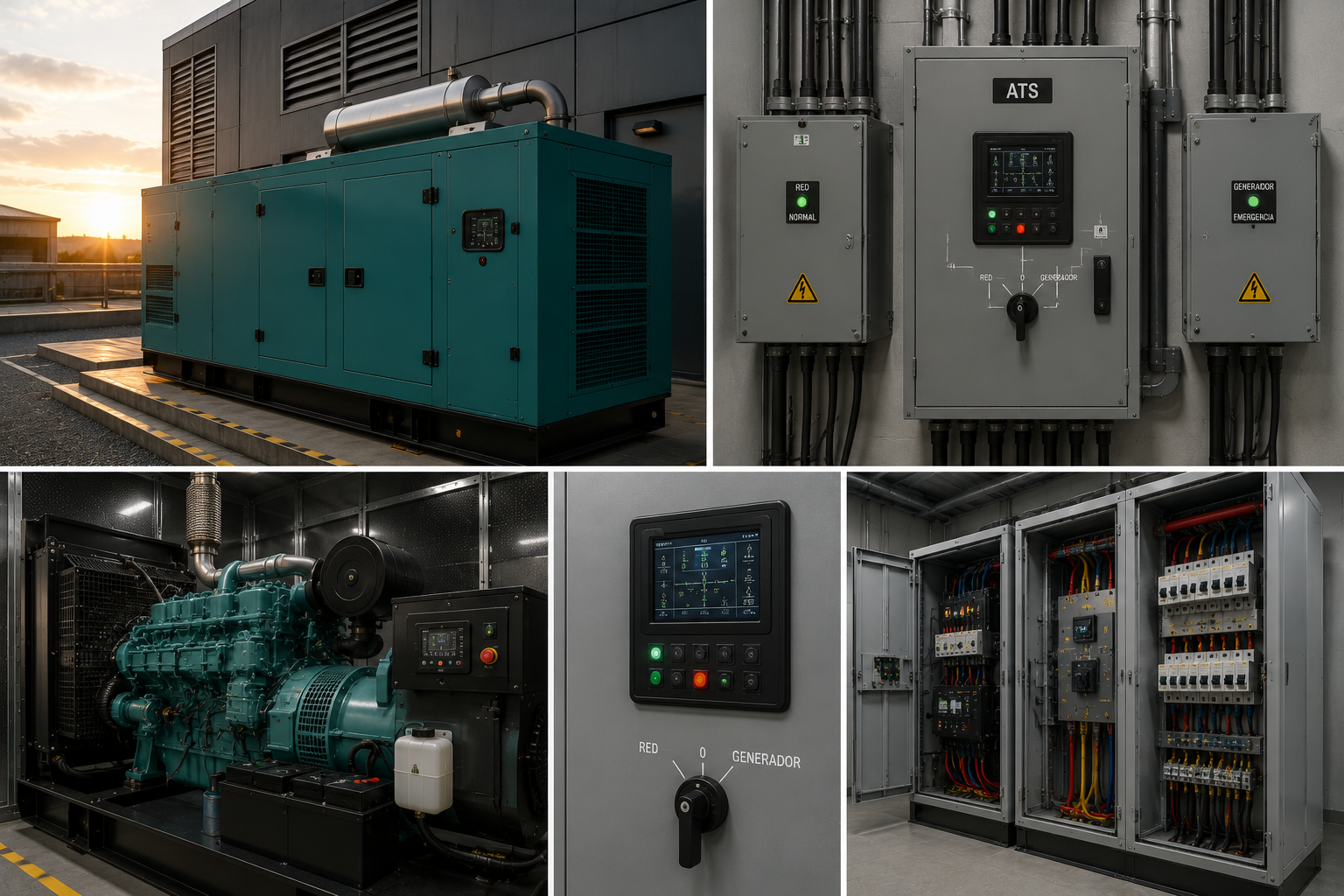 Generadores eléctricos y sistemas de transferencia automática ATS